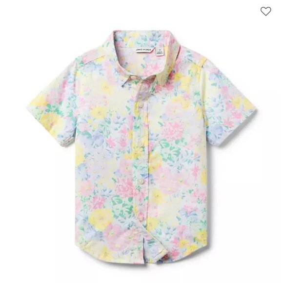Janie and Jack Pastel Floral Poplin Button down Shirt - Picture 1 of 5